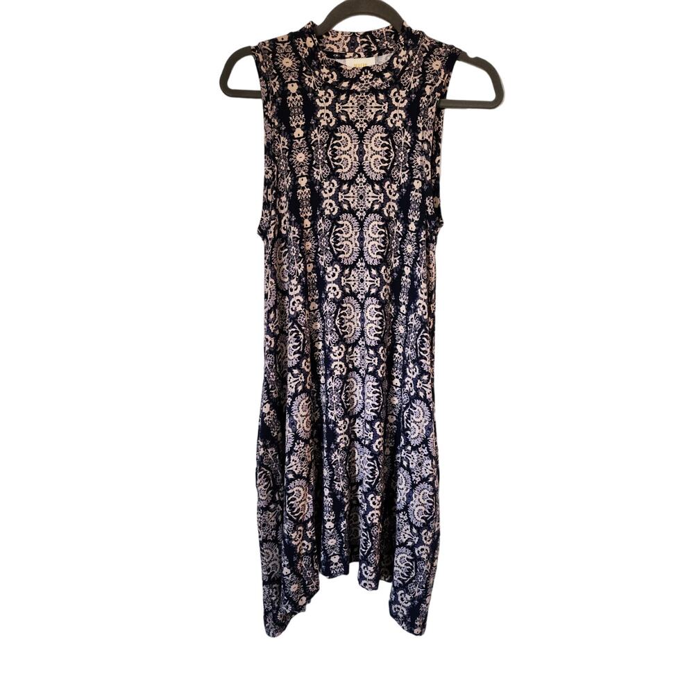 New Anthropologie Maeve Lilt Swing Dress $118 Size Small Navy Blue Marine Rare - Picture 2 of 8